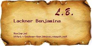 Lackner Benjamina névjegykártya